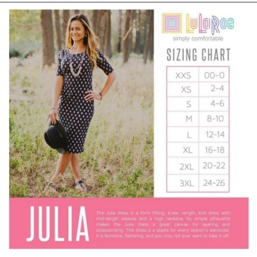 Lularoe Julia Dress, Floral, Black/Grey/Mint, Size Large - Picture 4 of 4